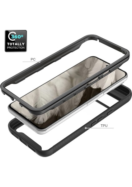 Google Pixel 8 Için Hibrit Bumper Tam Koruma Telefon Kılıfı - Mor (Yurt Dışından)