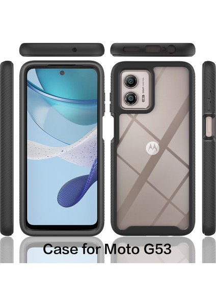 Motorola Moto G53 Için Yerleşik Ekran 360 Tam Koruma Telefon Kılıfı - Lacivert (Yurt Dışından) fiyatları