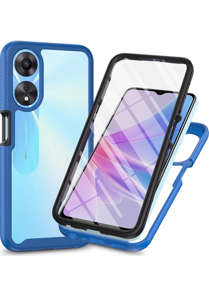 Oppo A78 5g Için Yerleşik Ekran 360 Tam Koruma Telefon Kılıfı - Lacivert (Yurt Dışından)