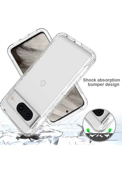 Google Pixel 8 Için Hibrit Bumper Tam Koruma Telefon Kılıfı - Clear (Yurt Dışından)