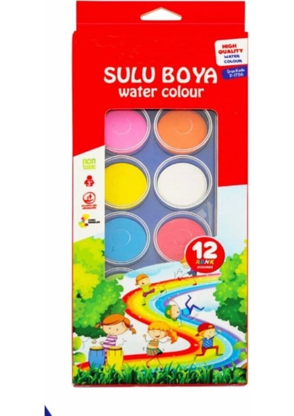 12 Renk Sulu Boya