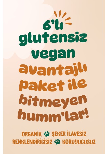 Humm Organic - Organik Glutensiz Vegan Mini Küpler Atıştırmalık Paketi - 6 Adet (2 Çeşit)