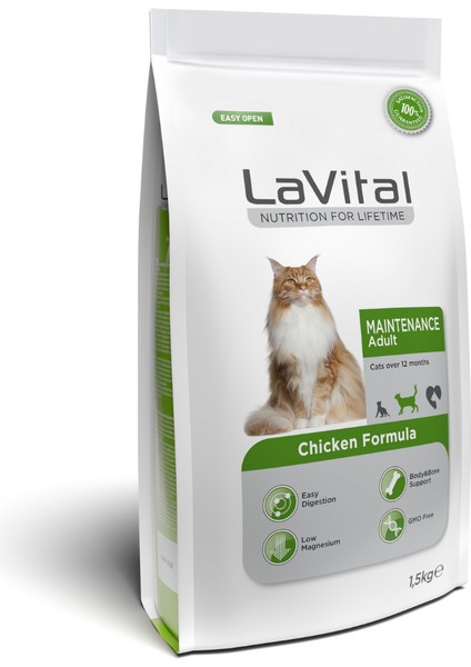 La Vital Tavuklu Maintenance Premium Yetişkin Kedi Maması 1.5 kg 3'lü Paket