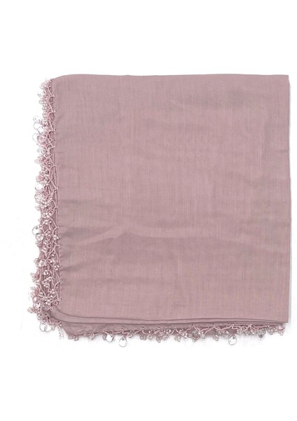 Pamuklu Damla Inci Boncuklu Eşarp Yüksek Kalite Yazma 100X100CM
