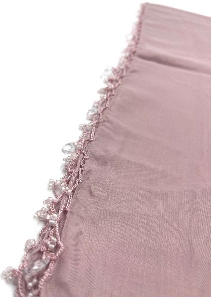 Pamuklu Damla Inci Boncuklu Eşarp Yüksek Kalite Yazma 100X100CM
