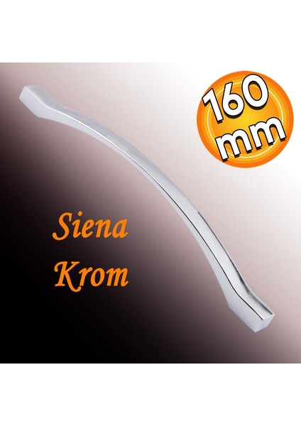 Siena 160 mm Düz Mobilya Mutfak Dolabı Çekmece Dolap Kapak Kulpu Kulbu Krom Metal Kulp