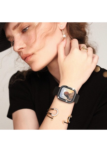 Apple Watch Elmas Cam+Kasa Koruyucu 42 mm Zarif Şık Tasarım Akıllı Saat Koruyucu Kılıfı modelleri