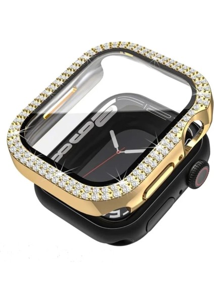 Apple Watch Seri 1 2 3 Elmas Cam+Kasa Koruyucu 42 mm Zarif Şık Tasarım Akıllı Saat Koruyucu Kılıfı
