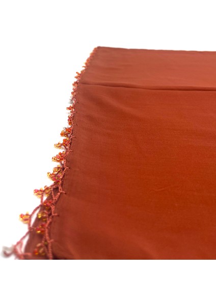 Pamuklu Damla Inci Boncuklu Eşarp Yüksek Kalite Yazma 100X100CM