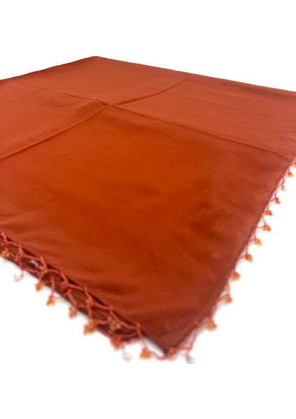 Pamuklu Damla Inci Boncuklu Eşarp Yüksek Kalite Yazma 100X100CM