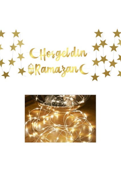 Ramazan Bayramı Süsler, Hoşgeldin Ramazan ve LED Işık ve Yıldız Perde