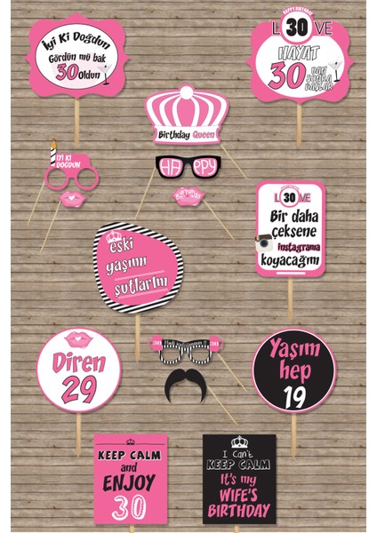 30 Yaş Doğum Günü Konuşma Balonları, Pembe Konsept