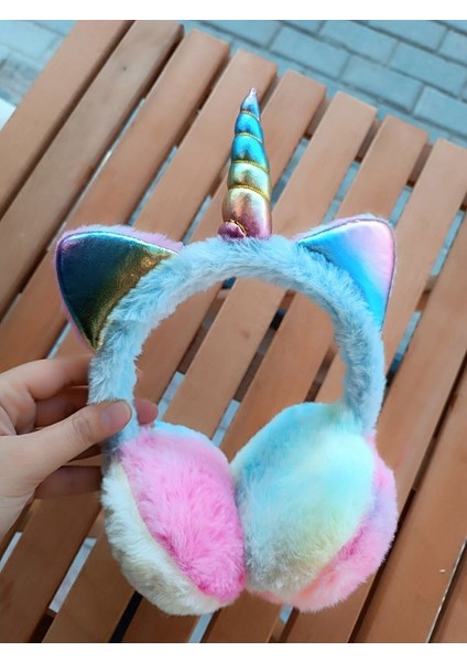 EyER Shoping Unicorn Renkli Peluş Kulaklık