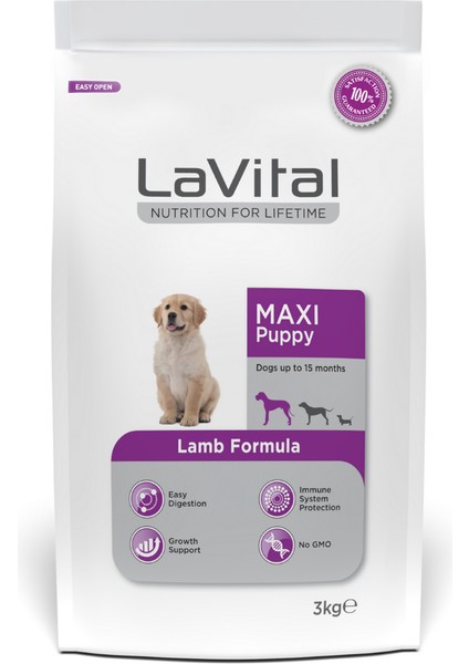 Maxi Puppy Kuzulu Köpek Maması 3 kg