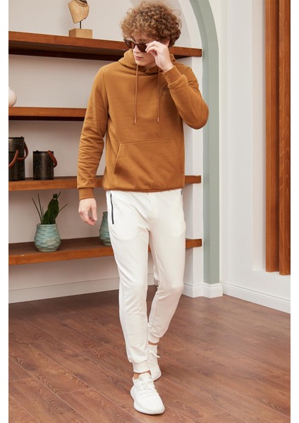 Erkek Basic Fit Kalıp Eşofman Altı Ekru - 948DNGR modelleri