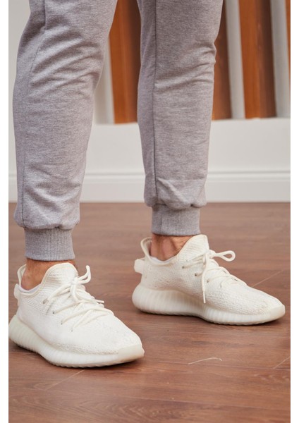 Erkek Basic Fit Kalıp Eşofman Altı Gri Melanj - 948DNGR