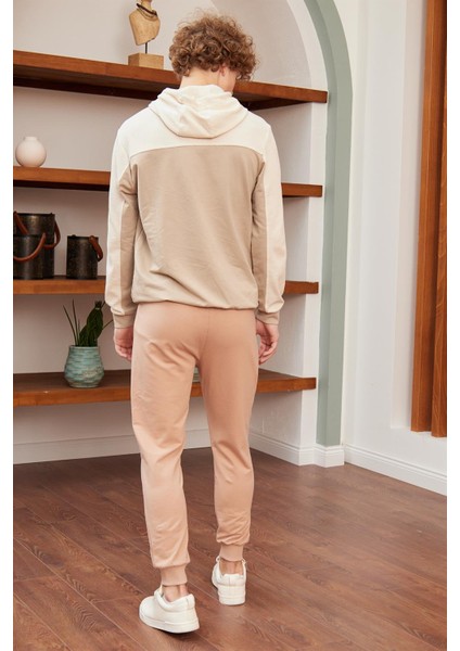 Erkek Basic Fit Kalıp Eşofman Altı Sütlü Kahve - 948DNGR fırsatları