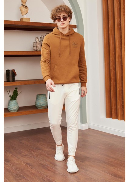 Erkek Regular-Fit Kalıp Eşofman Altı Ekru - 932DNGR