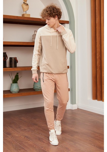 Erkek Regular-Fit Kalıp Eşofman Altı Sütlü Kahve - 932DNGR