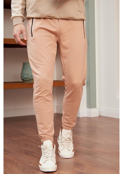 Erkek Regular-Fit Kalıp Eşofman Altı Sütlü Kahve - 932DNGR