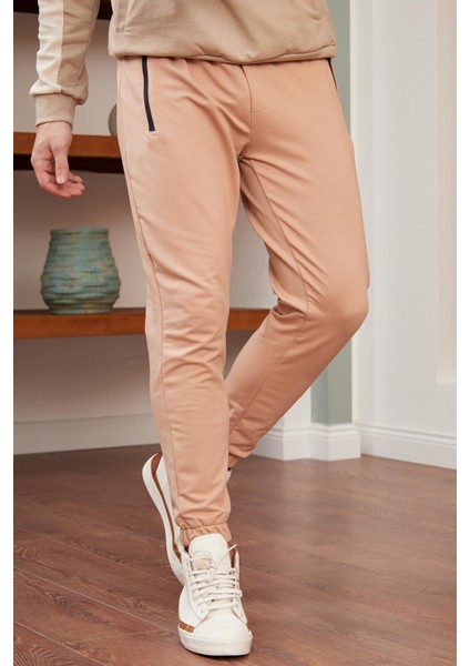 Erkek Regular-Fit Kalıp Eşofman Altı Sütlü Kahve - 932DNGR