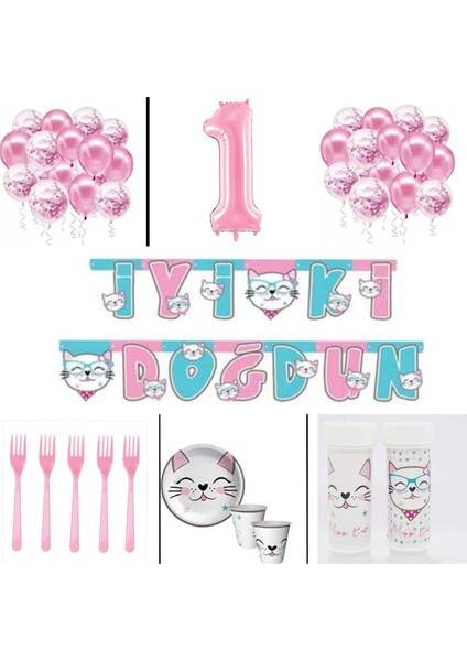 Mini Party Store Miss Catt Kedi Parti Seti