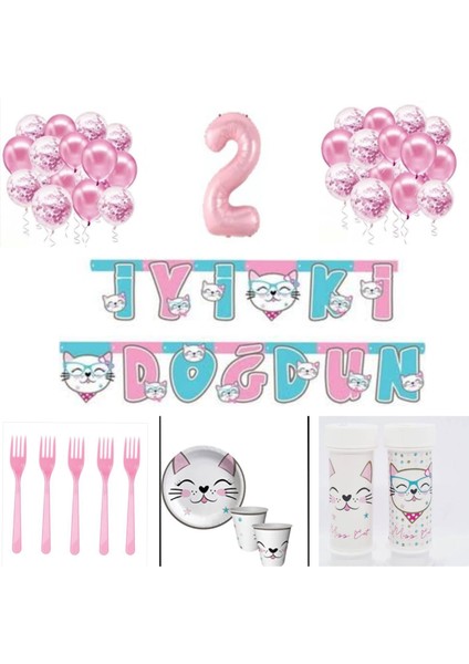 Mini Party Store Miss Catt Kedi Parti Seti