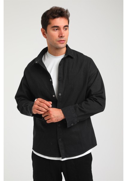 R-3893 Ayaklı Yaka Baskılı Kot Gömlek modelleri