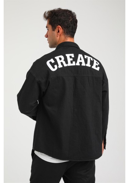 R-3893 Ayaklı Yaka Baskılı Kot Gömlek fırsatları