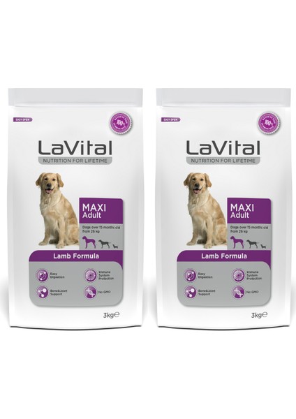 Kuzulu Büyük Irk Yetişkin Köpek Maması 3 kg - 2 Adet