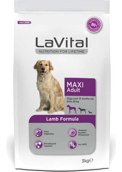 Kuzulu Büyük Irk Yetişkin Köpek Maması 3 kg - 2 Adet