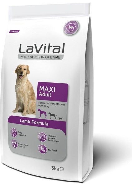 Kuzulu Büyük Irk Yetişkin Köpek Maması 3 kg - 2 Adet