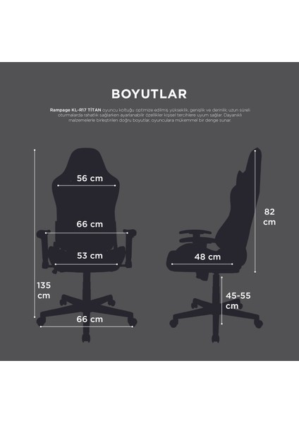 KL-R17 Titan Kırmızı/siyah Oyuncu Koltuğu