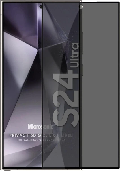 Samsung Galaxy S24 Ultra Privacy 5d Gizlilik Filtreli Cam Ekran Koruyucu Siyah