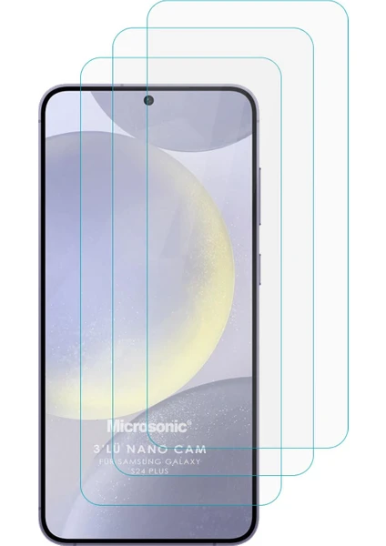 Samsung Galaxy S24 Plus Screen Protector Nano Glass Cam Ekran Koruyucu (3`lü Paket)