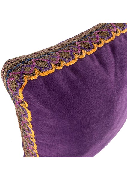 Alexa Mor Bordürlü 50X50 Yastık Kırlent