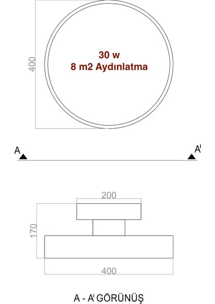 LED Avize Plafonyer Ullgo 40CM fırsatları