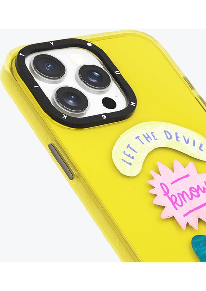 iPhone 15 Pro Kılıf Yazı Desenli Youngkit Mindfullness Serisi Kapak Sarı