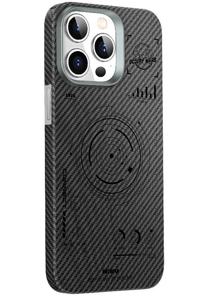iPhone 15 Pro Max Kılıf Wiwu HHX-016 Karbon Fiber 600D Mars Kevlar Kapak Siyah