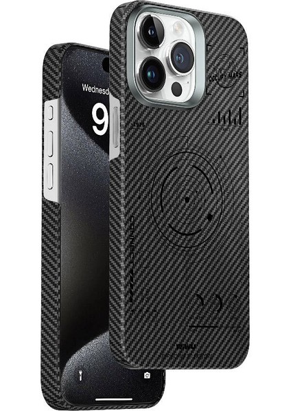 iPhone 15 Pro Max Kılıf Wiwu HHX-016 Karbon Fiber 600D Mars Kevlar Kapak Siyah