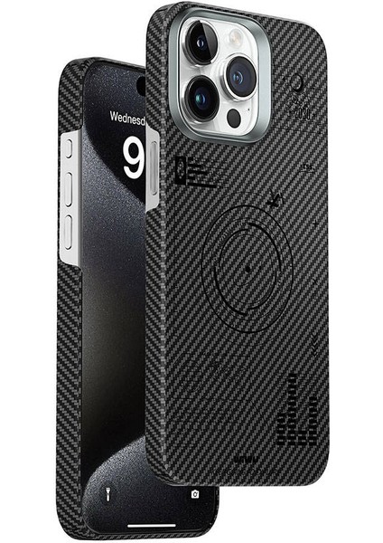 iPhone 15 Pro Kılıf Wiwu KJZ-017 Karbon Fiber 600D Explore Kevlar Kapak Siyah