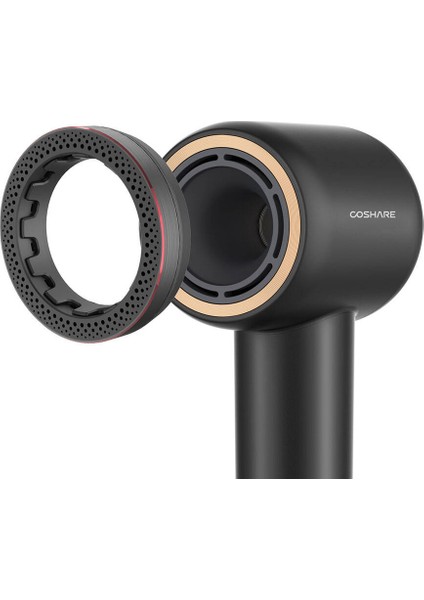 Saç Kurutma ve Fön Makinesi 1600W Coshare HD10E Superflow1 Iyon Teknolojili Isı Dereceli Siyah