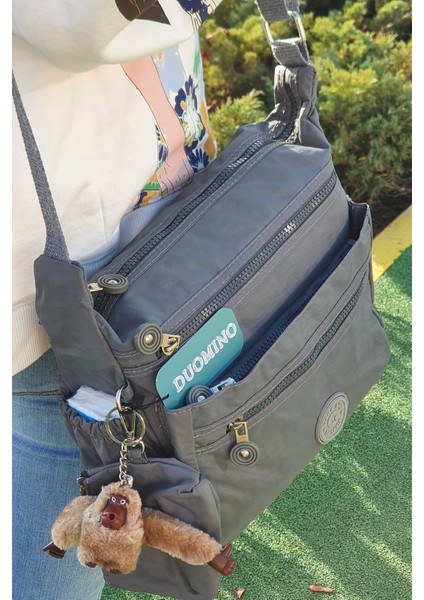 Bordo Kadın Askılı Çapraz Çanta Mega Postacı Çantası Klinkır Çok Gözlü Omuz Çantası Krinkıl