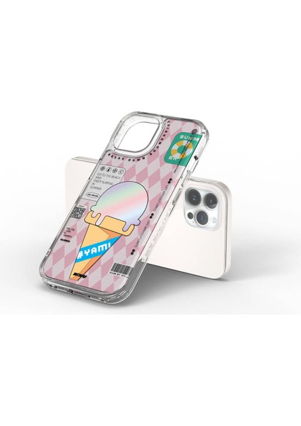 iPhone 15 Pro Max Kılıf Çift Katman Desenli Wiwu Summer Serisi Kapak Pembe