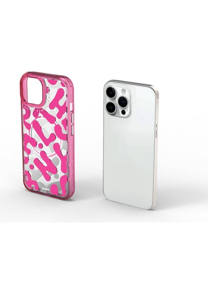 iPhone 15 Pro Kılıf Magsafe Şarj Özellikli Boya Desenli Wiwu Fluorescent G Serisi Kapak Mor