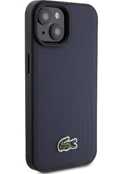 iPhone 15 Kılıf Lacoste Orjinal Lisanslı Pu Pike Desenli Ikonik Timsah Dokuma Logolu Kapak
