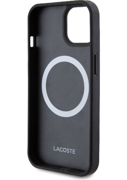 iPhone 15 Kılıf Lacoste Orjinal Lisanslı Pu Pike Desenli Ikonik Timsah Dokuma Logolu Kapak