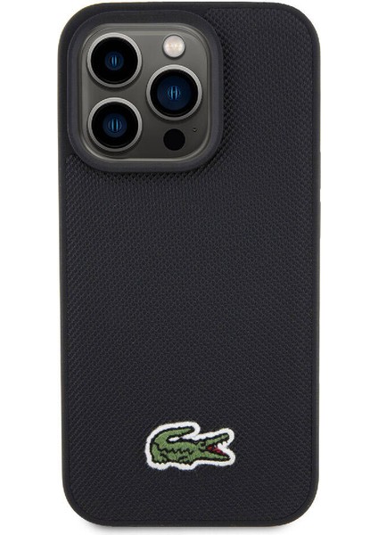 iPhone 15 Pro Kılıf Lacoste Orjinal Lisanslı Pu Pike Desenli Ikonik Timsah Dokuma Logolu Kapak
