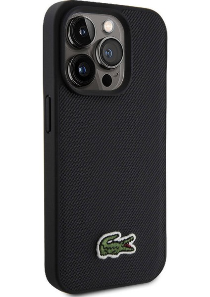 iPhone 15 Pro Kılıf Lacoste Orjinal Lisanslı Pu Pike Desenli Ikonik Timsah Dokuma Logolu Kapak