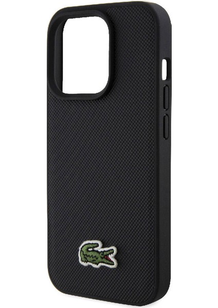 iPhone 15 Pro Kılıf Lacoste Orjinal Lisanslı Pu Pike Desenli Ikonik Timsah Dokuma Logolu Kapak